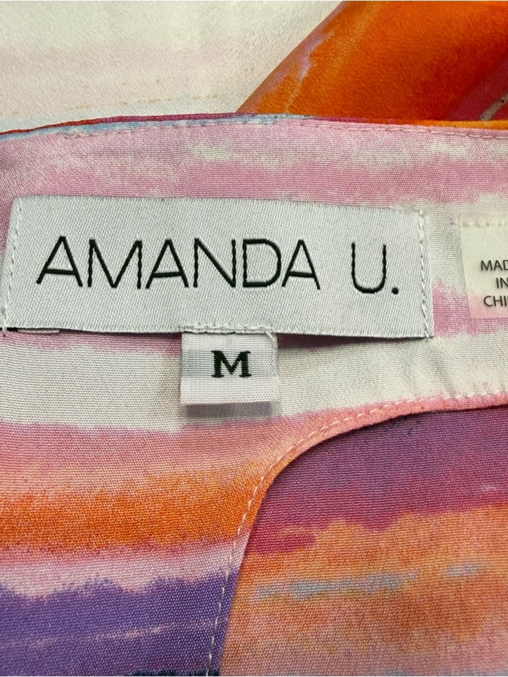 Amanda U Watercolor Ruffle Dress Bright Stripe Shift Medium - Picture 2 of 12